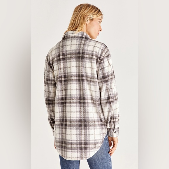 Z SUPPLY - PLAID FLEECE SHIRT JACKET - Picture 2 of 5